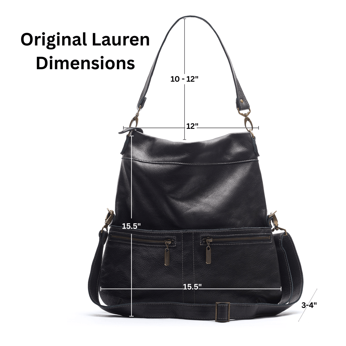 Mini Lauren 6-in-1 Convertible Leather Crossbody Bag - Black Sand