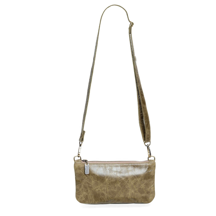 Mini Green leather Crossbody, made in USA by Brynn Capella