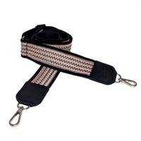 Lizzy Guitar Bag Strap - Pink ZigZag, a stylish adjustable guitar bag strap with leather trim for comfort.