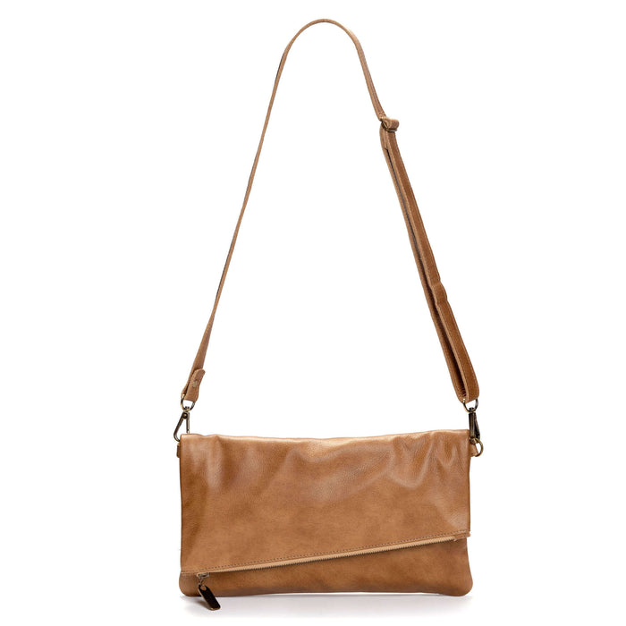 Stylish Jenne Foldover Crossbody - Rosarito Beach, a slim and versatile crossbody clutch made of full-grain leather.