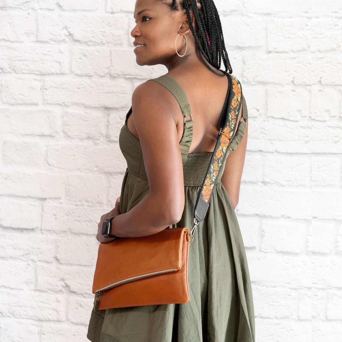 Leather Foldover Crossbody bag, clutch, rust, made in USA, Handbags, Small Crossbody, Brynn Capella
