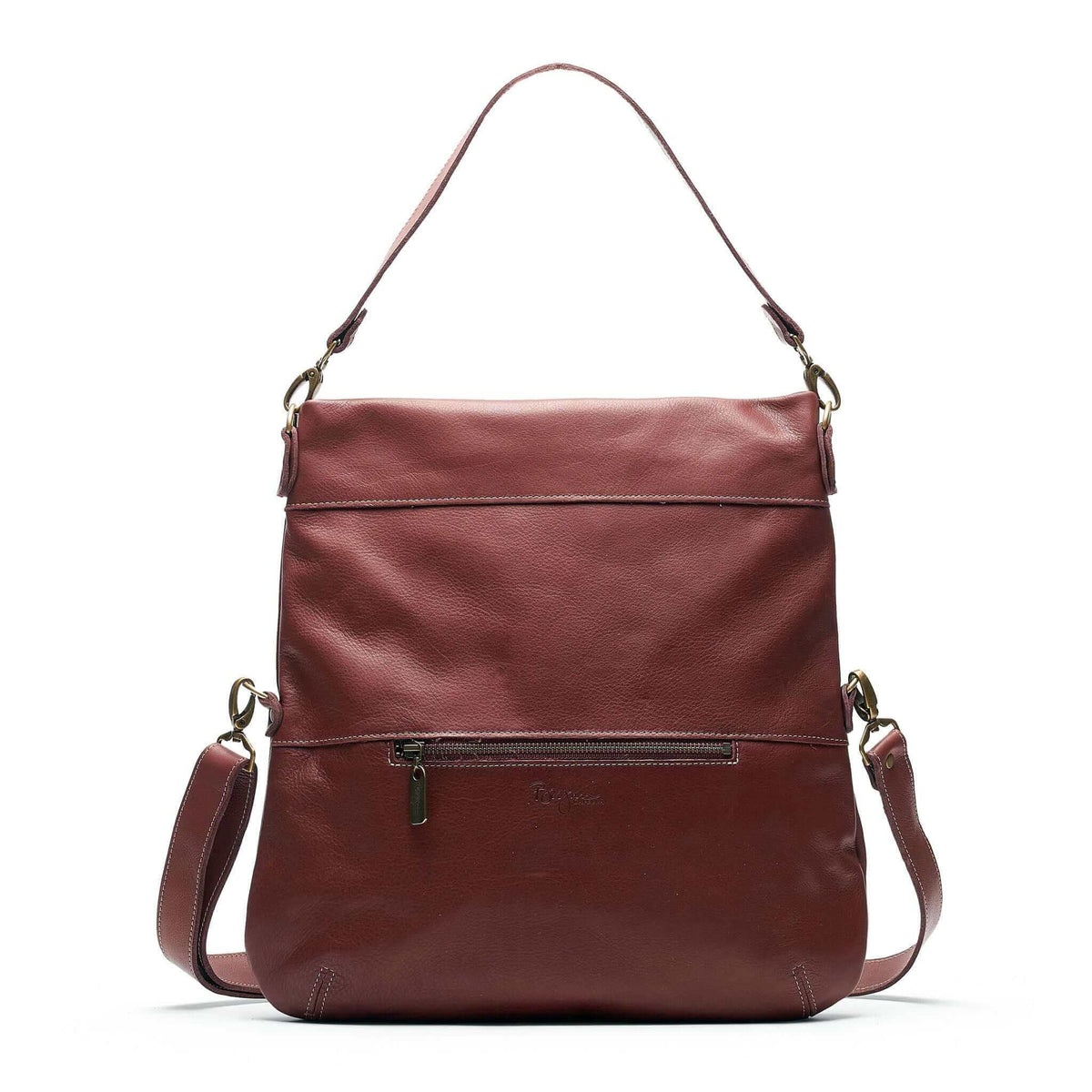 Original Lauren 6-in-1 Leather Crossbody Bag in Merlot, a versatile leather crossbody bag for daily use.