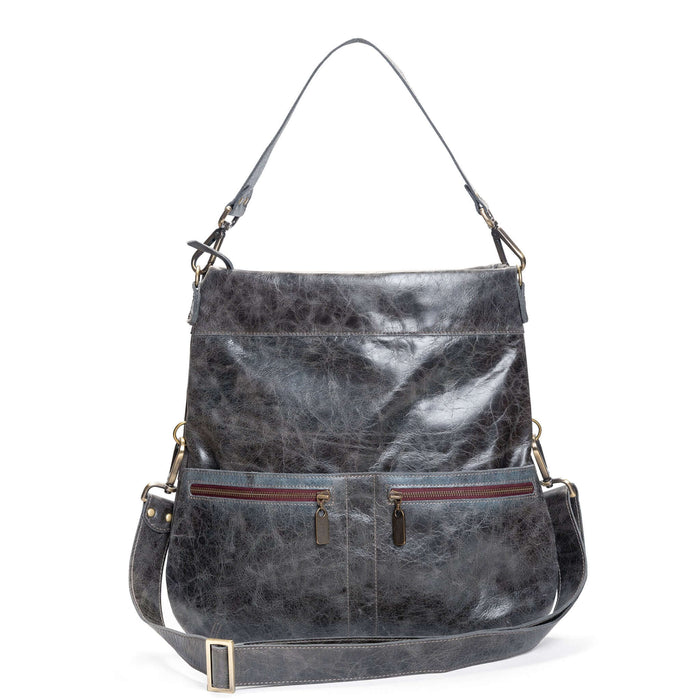 Lauren Crossbody bag in River Rock, stylish leather crossbody bags with spacious pockets and compartments.