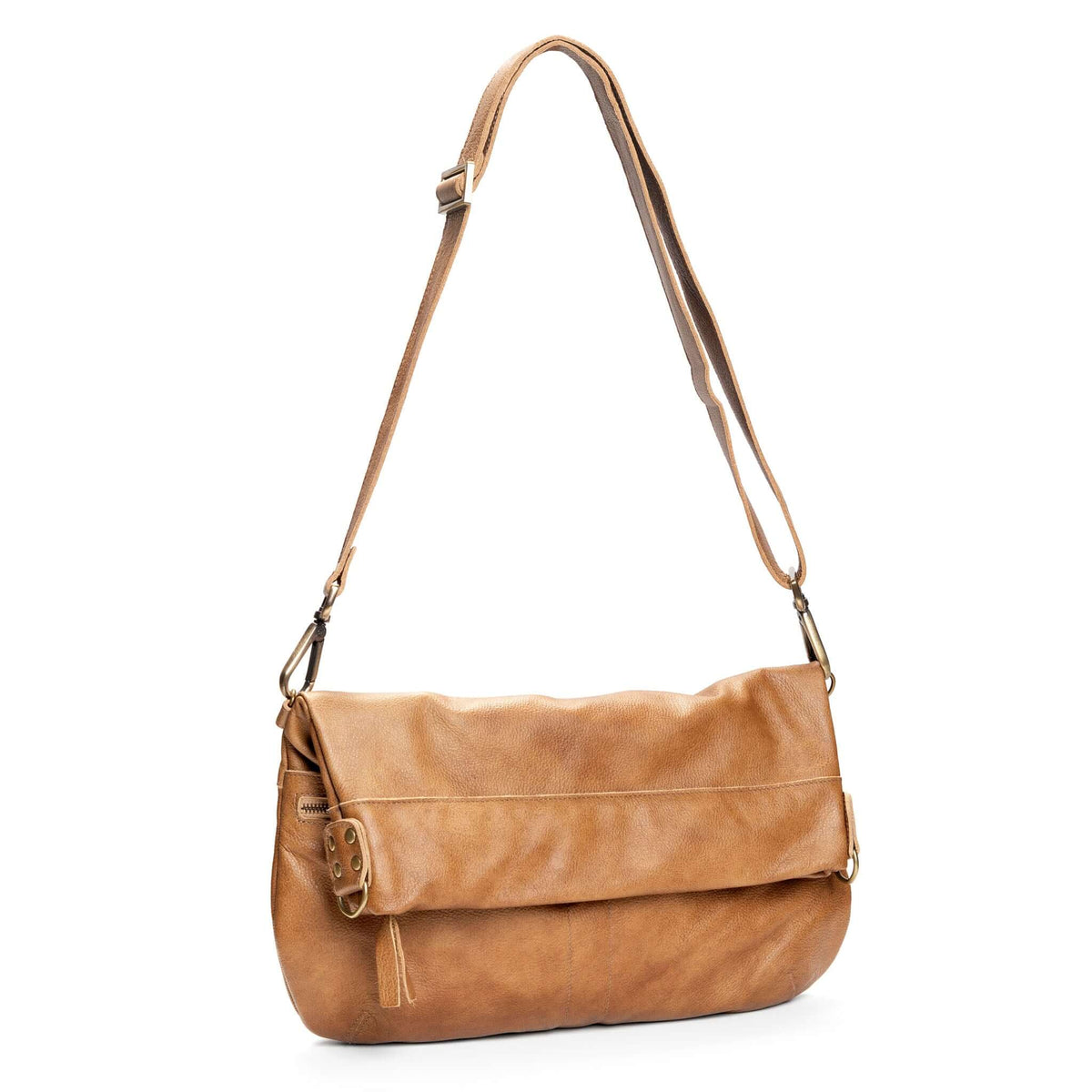 Original Lauren 6-in-1 leather crossbody bag in golden tan, designed for versatility and functionality.