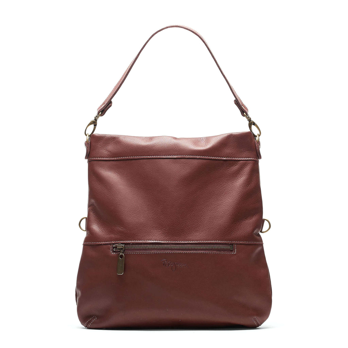 Mini Lauren 6-in-1 Convertible Leather Crossbody Bag in Merlot color, showcasing versatile design and premium leather craftsmanship.