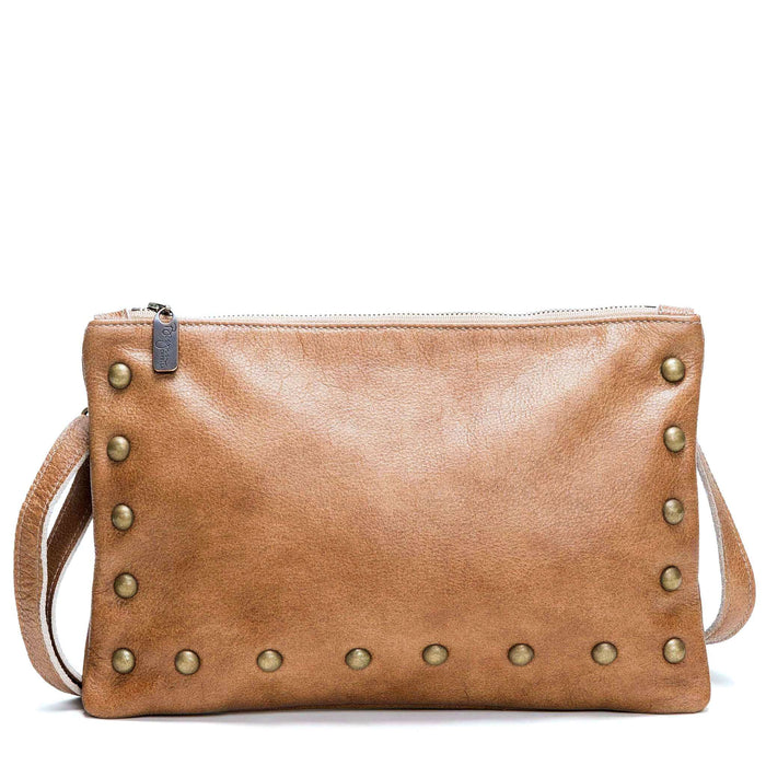 Studded crossbody bag, Tan Italian leather USA made, Handbags, Small Crossbody, Brynn Capella