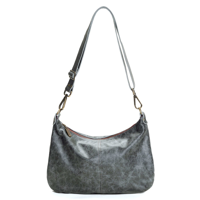 Hobo Crossbody bag, Blue/Grey Italian leather, made in USA, Handbags, Hobo Crossbody, Brynn Capella