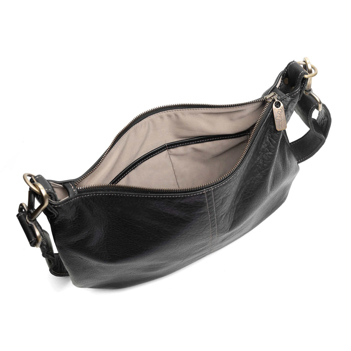 Hobo Crossbody bag, Black Italian leather, made in USA, Handbags, Hobo Crossbody, Brynn Capella