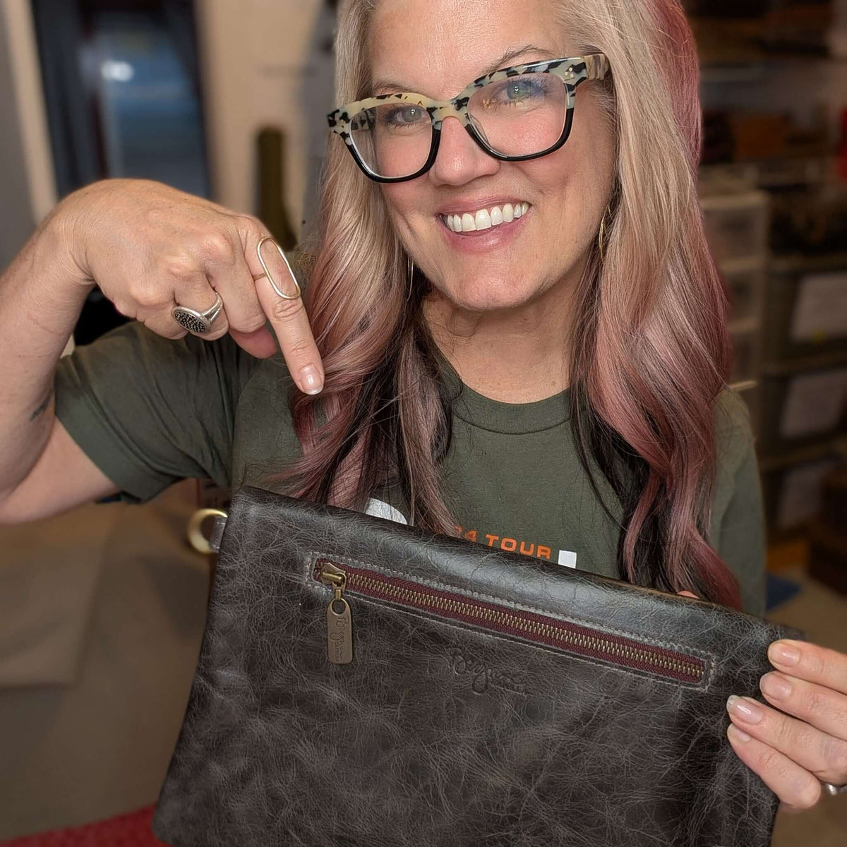 Jenne Foldover Crossbody - River Rock