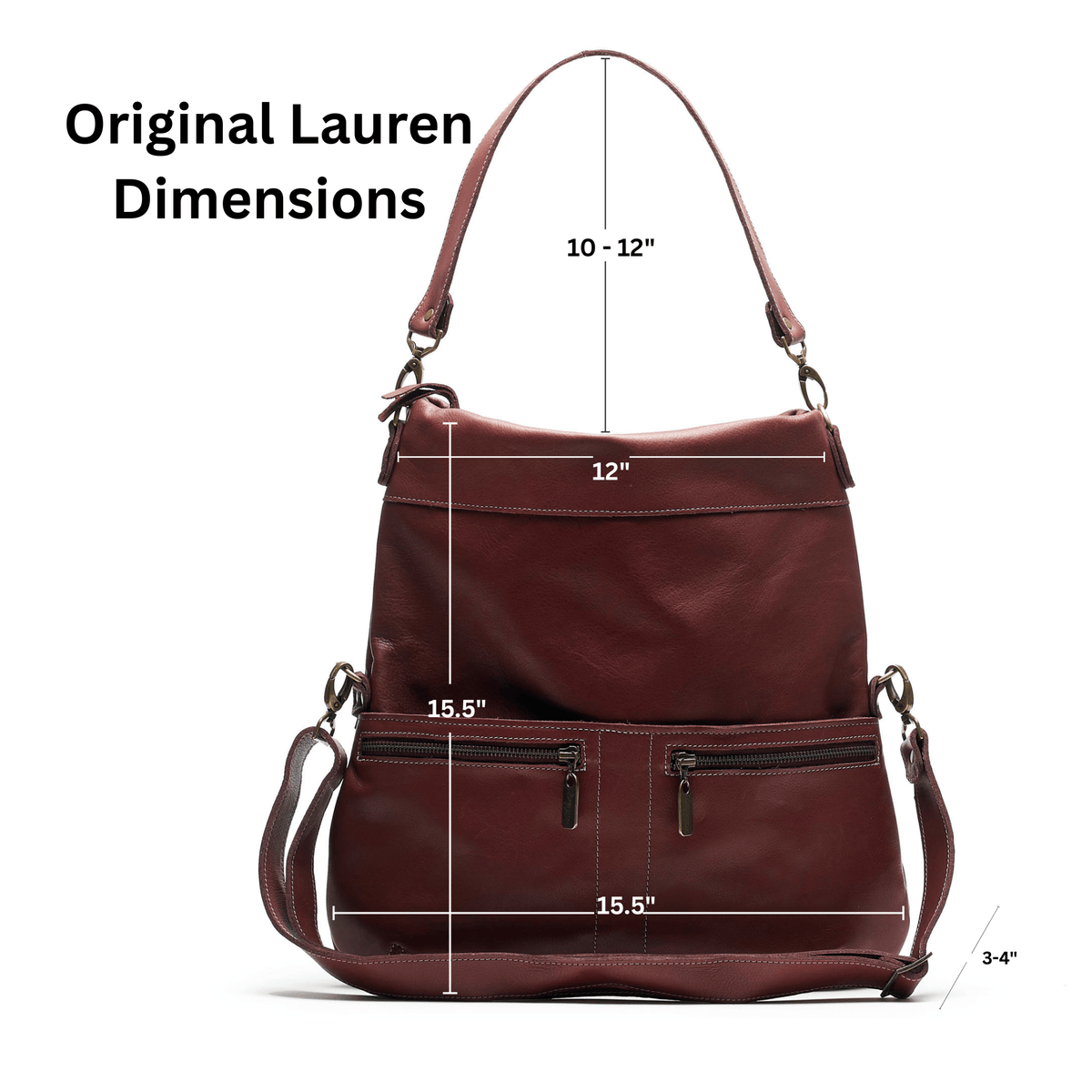 Original Lauren 6-in-1 Leather Crossbody Bag - Merlot