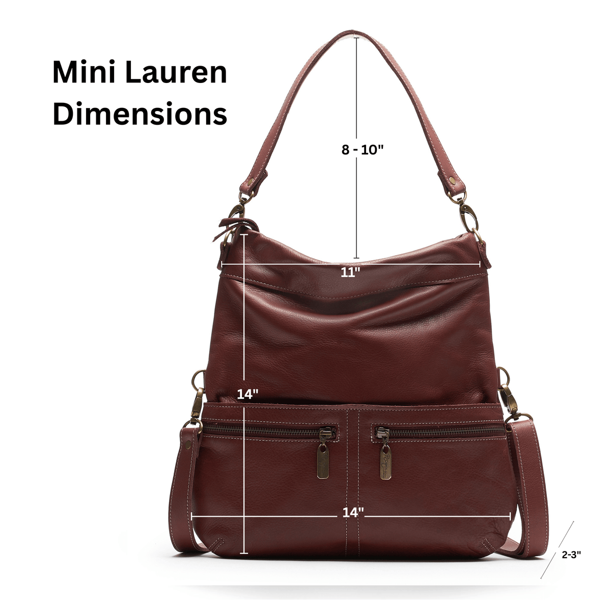 Original Lauren 6-in-1 Leather Crossbody Bag - Merlot