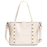 Edie Leather Tote - Stone White