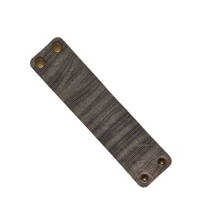 Suede Bracelet, Grey Eel print | Brynn Capella, USA Leather Goods, Bracelets, Leather Bracelet, Brynn Capella