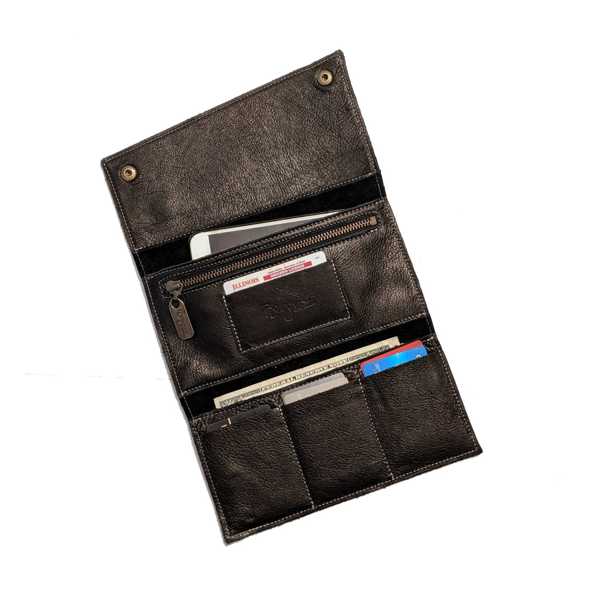 Slim Trifold leather wallet in Rust aniline, Made in USA, Wallets & Money Clips, Tri-fold Wallet, Brynn Capella