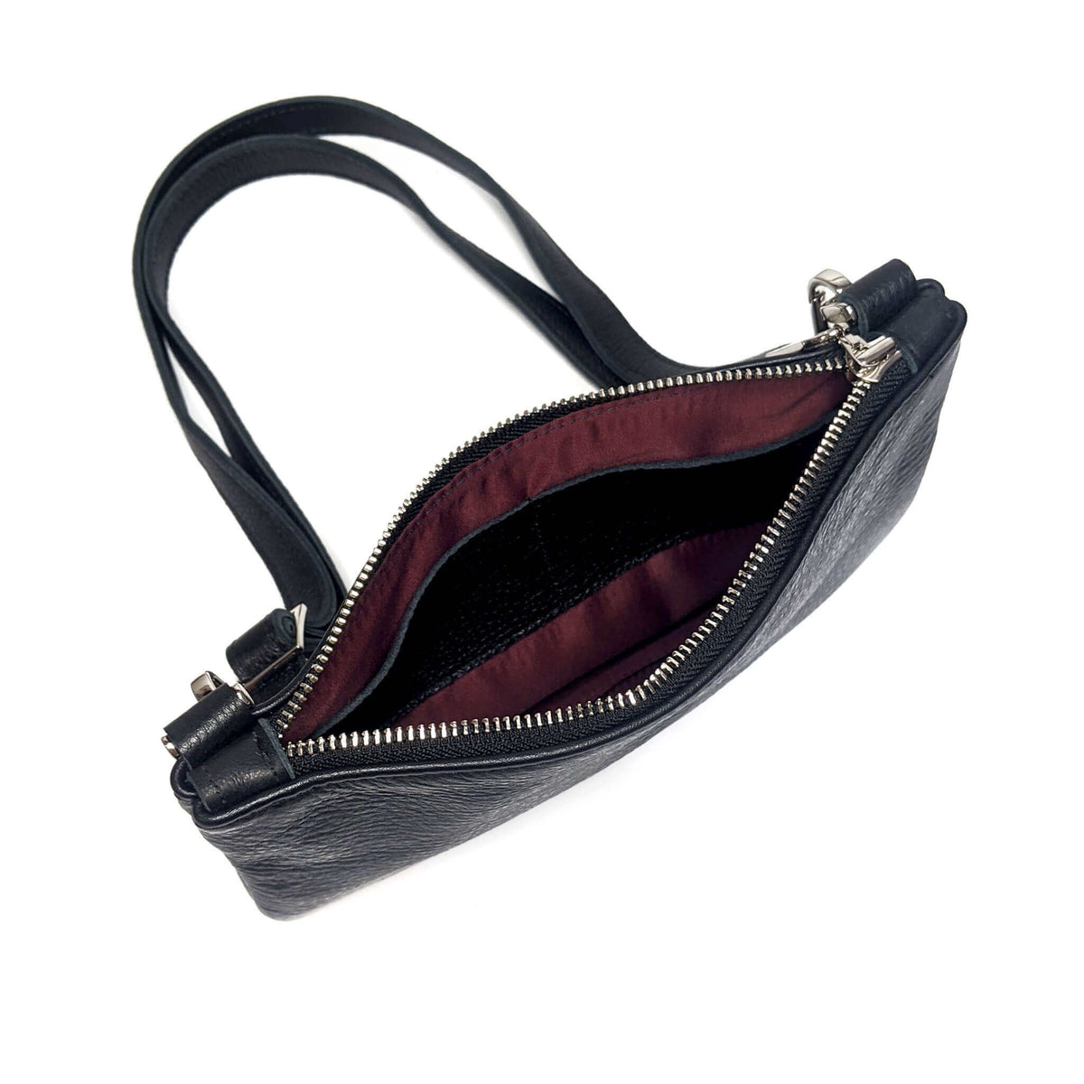 Mini Crossbody Bag in Black, full-grain leather, USA, Handbags, Mini Crossbody, Brynn Capella