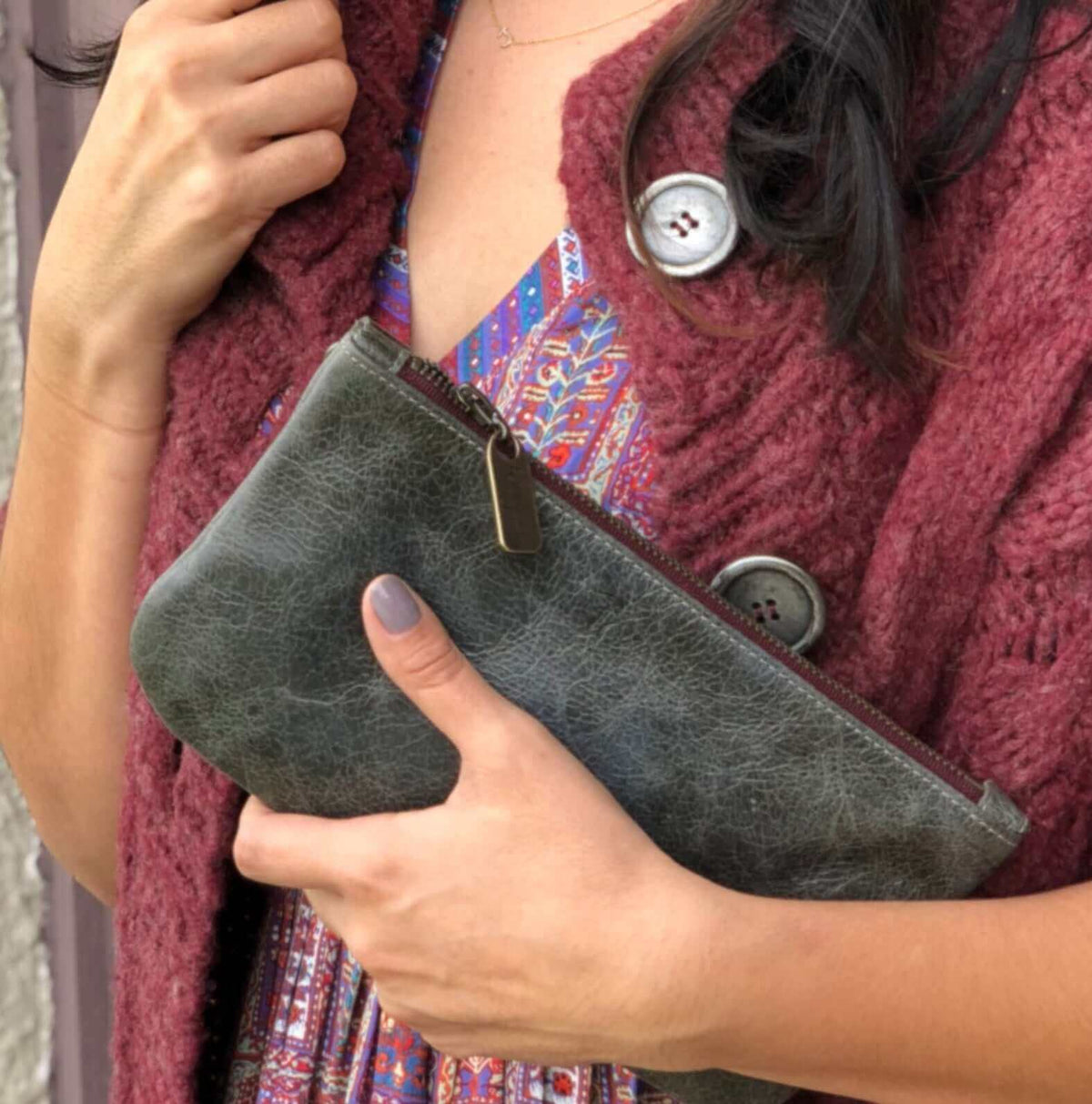 Cher mini leather Crossbody - River Rock - Brynn Capella, USA