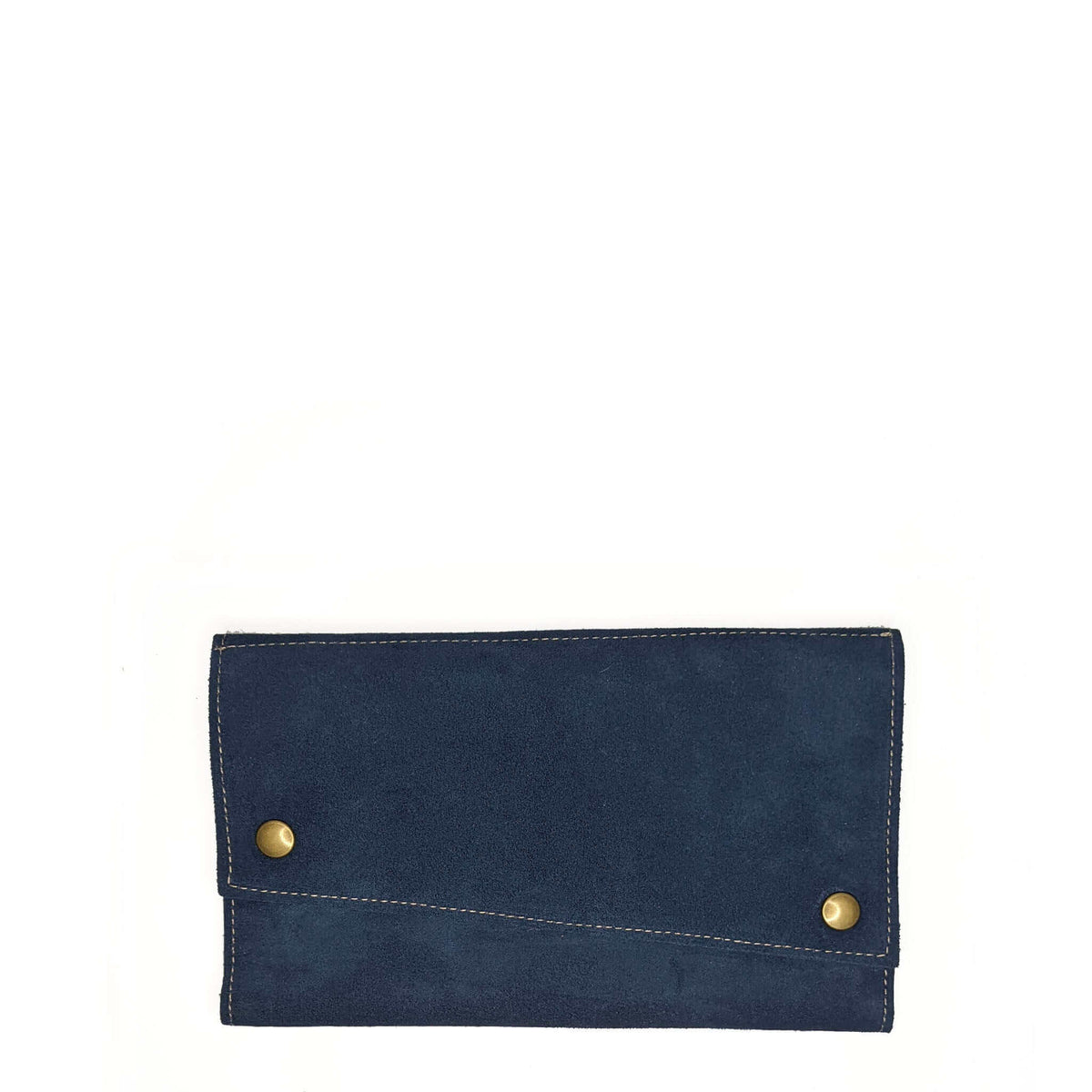 Slim Trifold leather wallet in Blue Suede, Made in USA, Wallets & Money Clips, Tri-fold Wallet, Brynn Capella