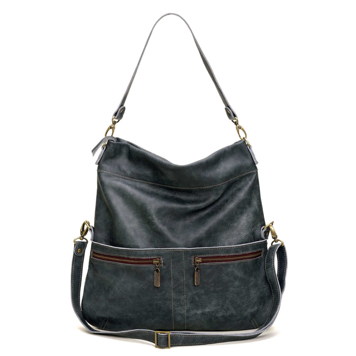 Original Lauren leather crossbody bag showcasing its stylish design and multiple pockets for functionality.