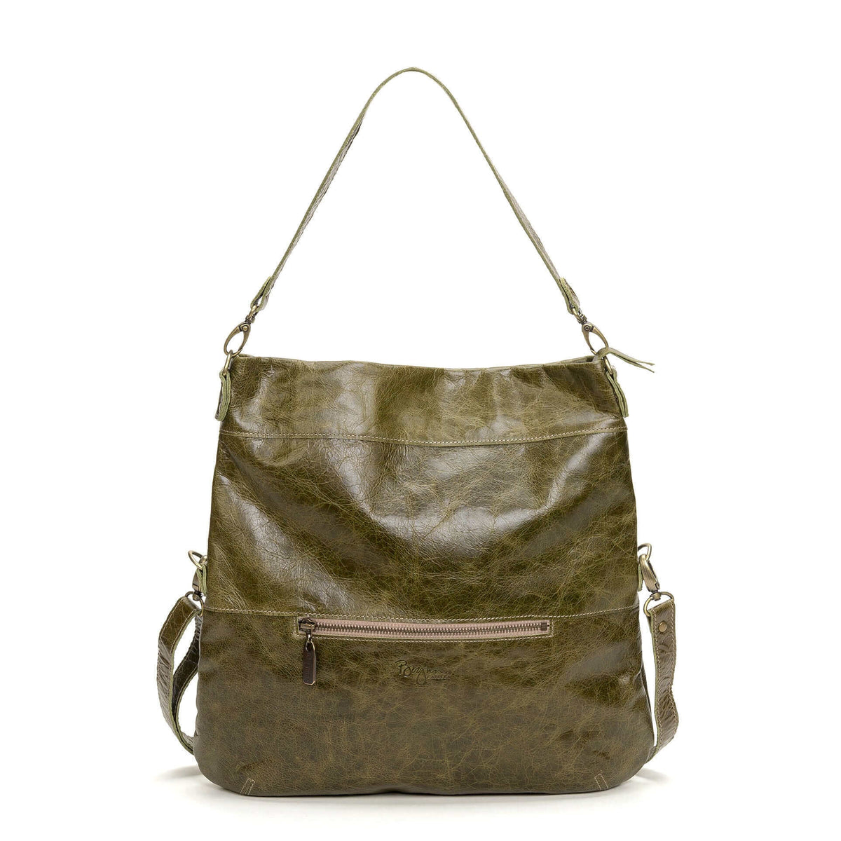 Original Lauren 6-in-1 leather crossbody bag in olive green, versatile for everyday use.