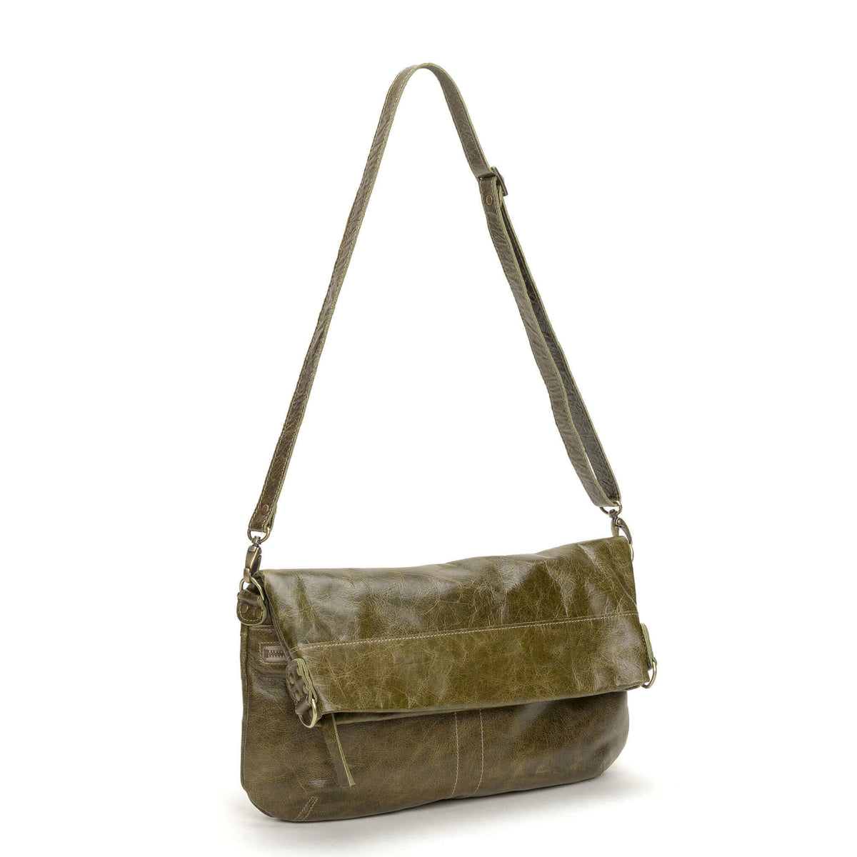 Original Lauren leather crossbody bag in olive green, showcasing its versatile design and quality craftsmanship.