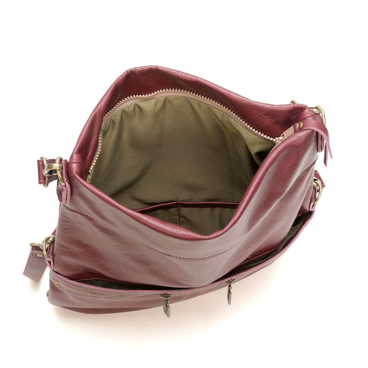 Interior view of the Original Lauren leather crossbody bag showcasing its spacious design and quality craftsmanship.