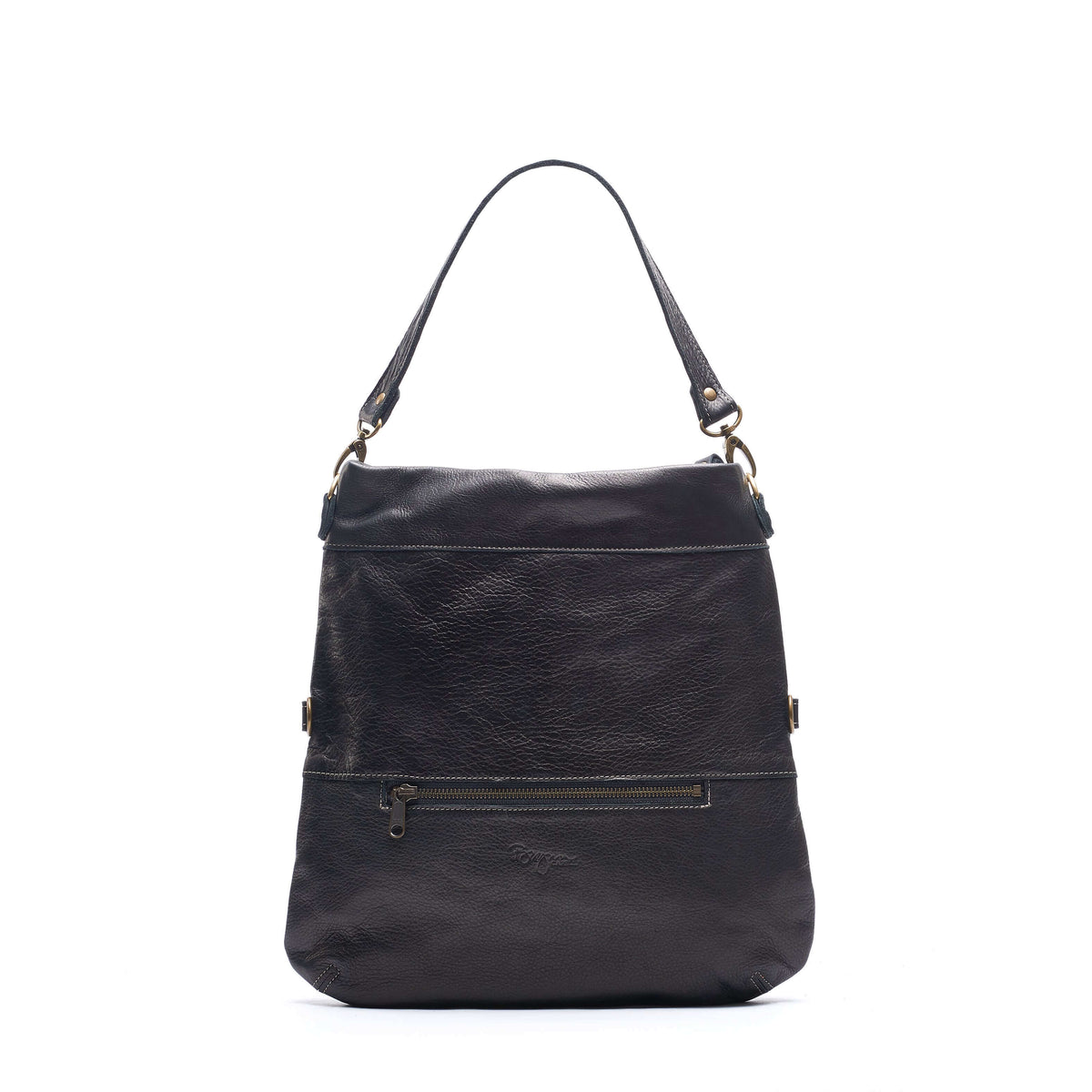 Mini Lauren 6-in-1 Convertible Leather Crossbody Bag - Black Sand, stylish leather crossbody bag for everyday use.