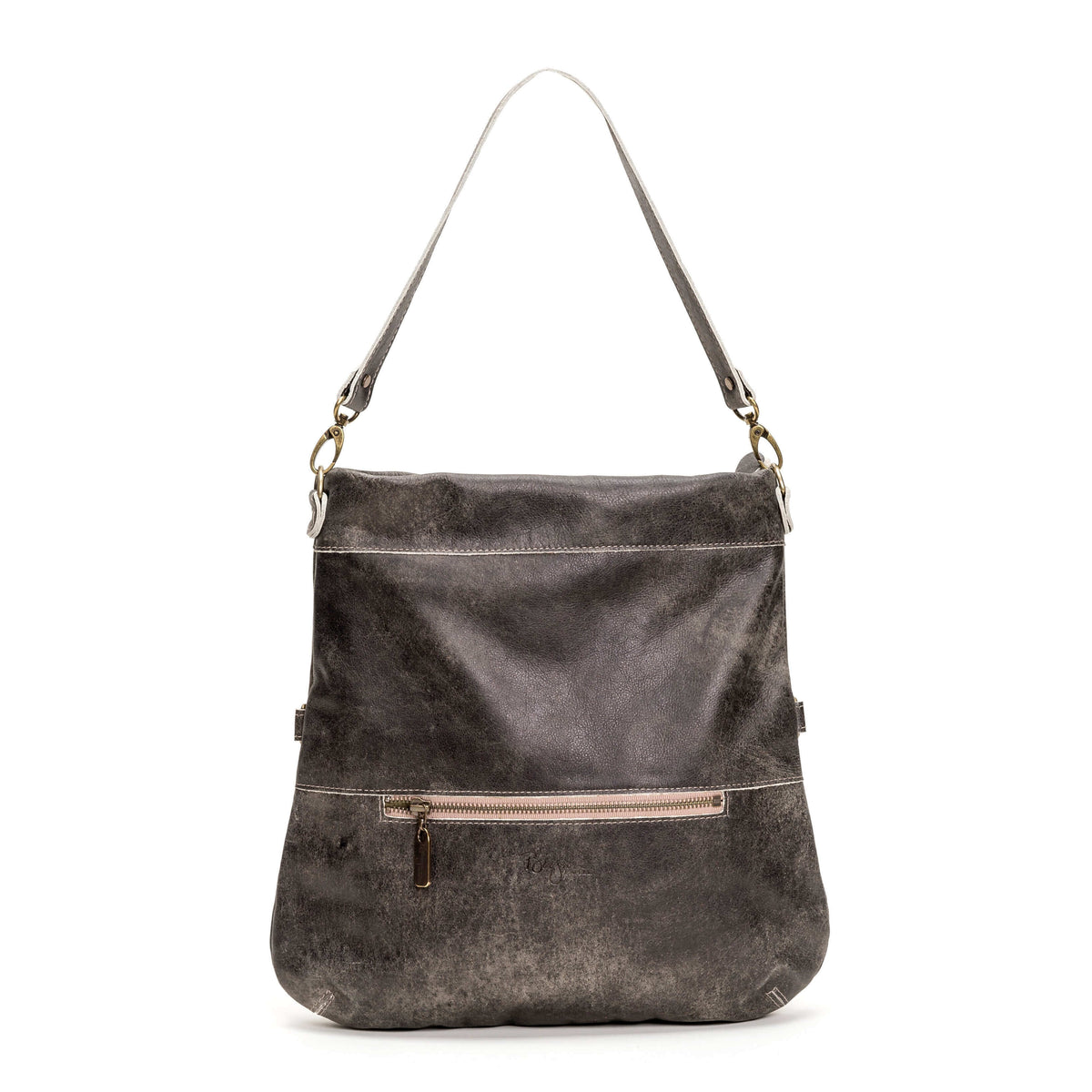 Mini Lauren 6-in-1 Convertible Leather Crossbody Bag - Wicked, stylish leather crossbody bag in grey.