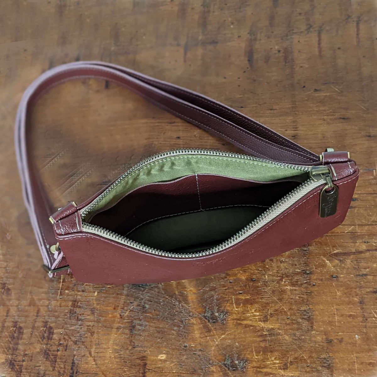 Mini Crossbody Bag in Plum, full-grain leather, Made in USA, Handbags, Mini Crossbody, Brynn Capella