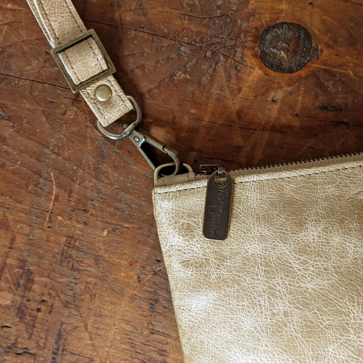Mini Crossbody Bag in Tan, full-grain vintage leather, USA, Handbags, Mini Crossbody, Brynn Capella