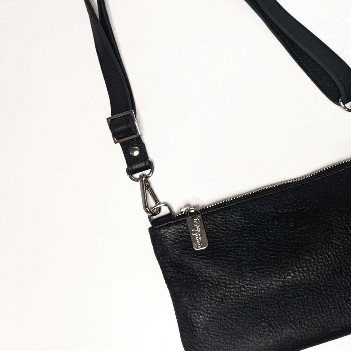 Mini Crossbody Bag in Black, full-grain leather, USA, Handbags, Mini Crossbody, Brynn Capella